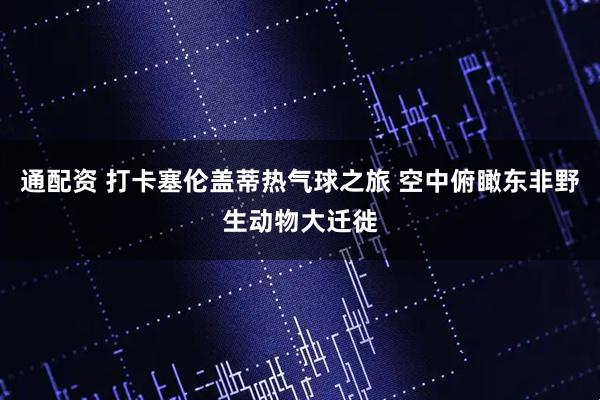 通配资 打卡塞伦盖蒂热气球之旅 空中俯瞰东非野生动物大迁徙